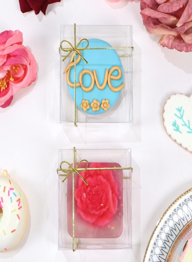 SLShePack 3.3X3.3X1.5inch 50PCS Clear Cookie Boxes Packaging, Perfect for Displaying Small Items-Jewelry, Crafts, Treats ,Oreos ,Soap,Macaron,Chocolate Truffle, Donut, Mini Bakery, Brownie More Wedding Favors - Image 5